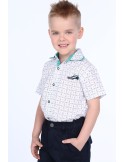 Boy\'s short-sleeved shirt, white, NDZ7462 - Online store - Boutique